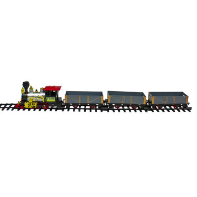Ensemble 20 pièces de train de Noël animés à piles rouge et or avec son