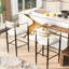 Tabouret de comptoir de 2 tabourets en similicuir beige avec cadre en fer