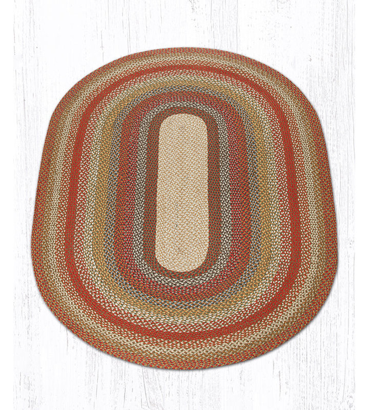  Eco-Conscious Oval Hand-Braided Jute Rugs, 20"x30"