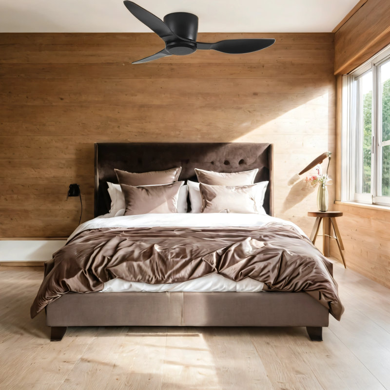 Flush Mount Ceiling Fan Without Light, 52" Wide