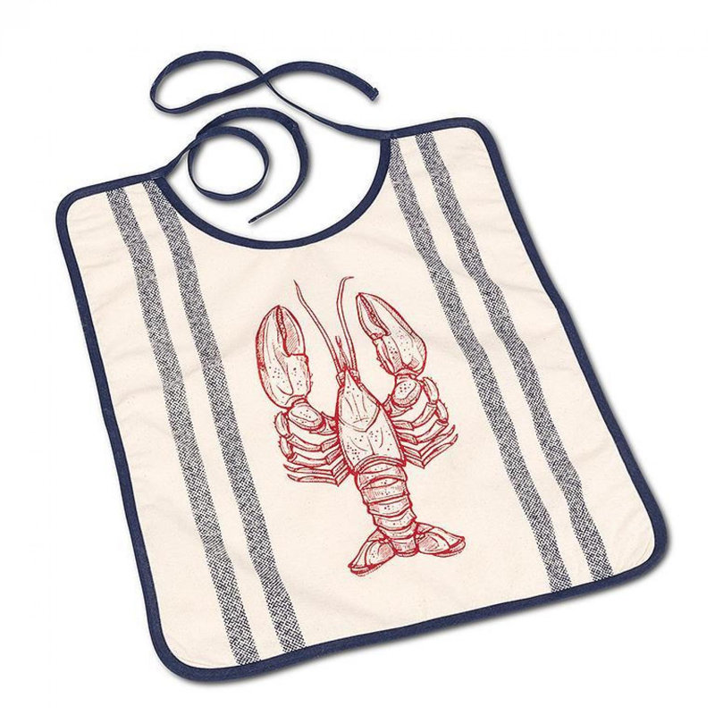 Bavoir rayé homard