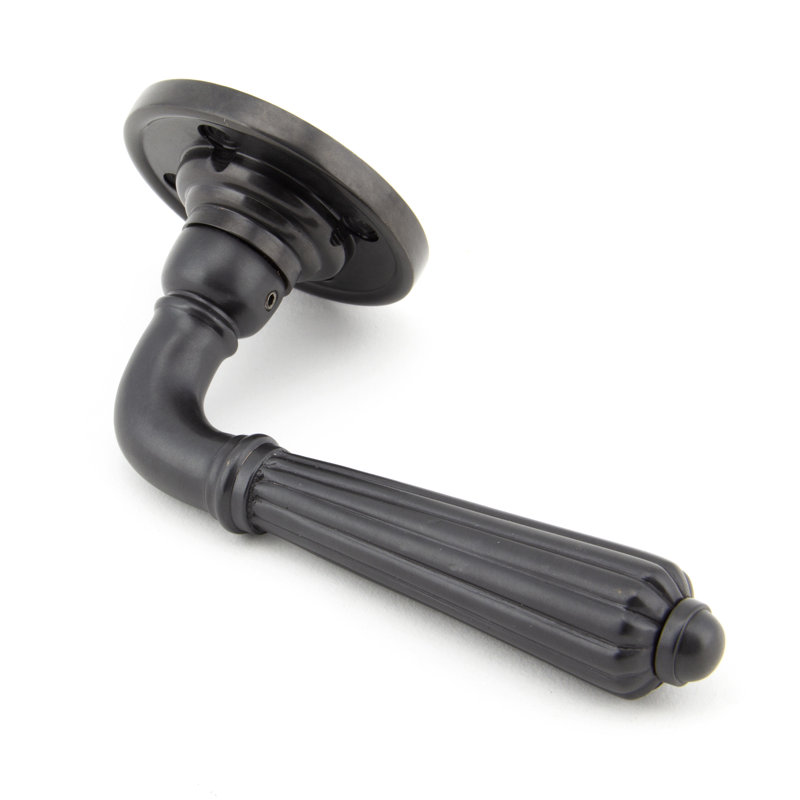 Hinton Lever on Rose Set - Unsprung, Aged Bronze
