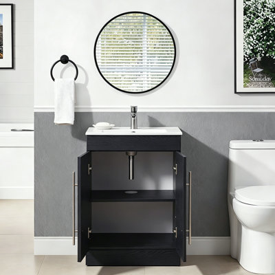 Ensemble de meuble-lavabo simple 24 po noir