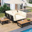Ensemble de sièges de patio inclinables et réglables avec surfaces météorologiques et coussins confortables - Dossiers ergonomiques d'extérieur beige