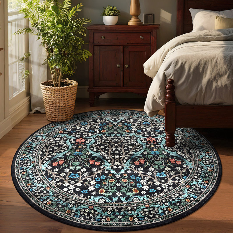 Machine Washable Rug Non Slip Non Shedding Rug Foldable Indoor Carpet for Living Room Bedroom Playroom Dorm Home Office