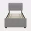 Lit plateforme simple tapissier en tissu de lin avec lit gigogne et tête de lit ajustable rembourrée, sans sommier tapissier
