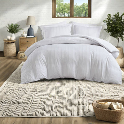 Ensemble de literie luxueux en polyester, rayures tissées modernes, style hôtel