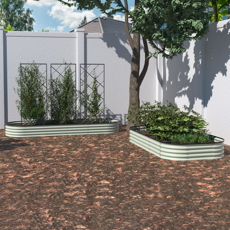 Lit de jardin surélevé Roede, Blanc perle, H 11,1 po x l 96 po x P 24 po