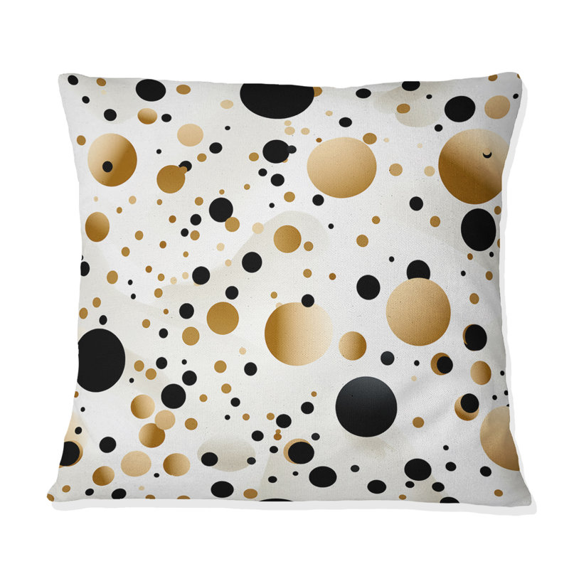 Coussin décoratif en polyester à pois Minimalist Beauty I - Polka Dots, H 18 po x l 18 po