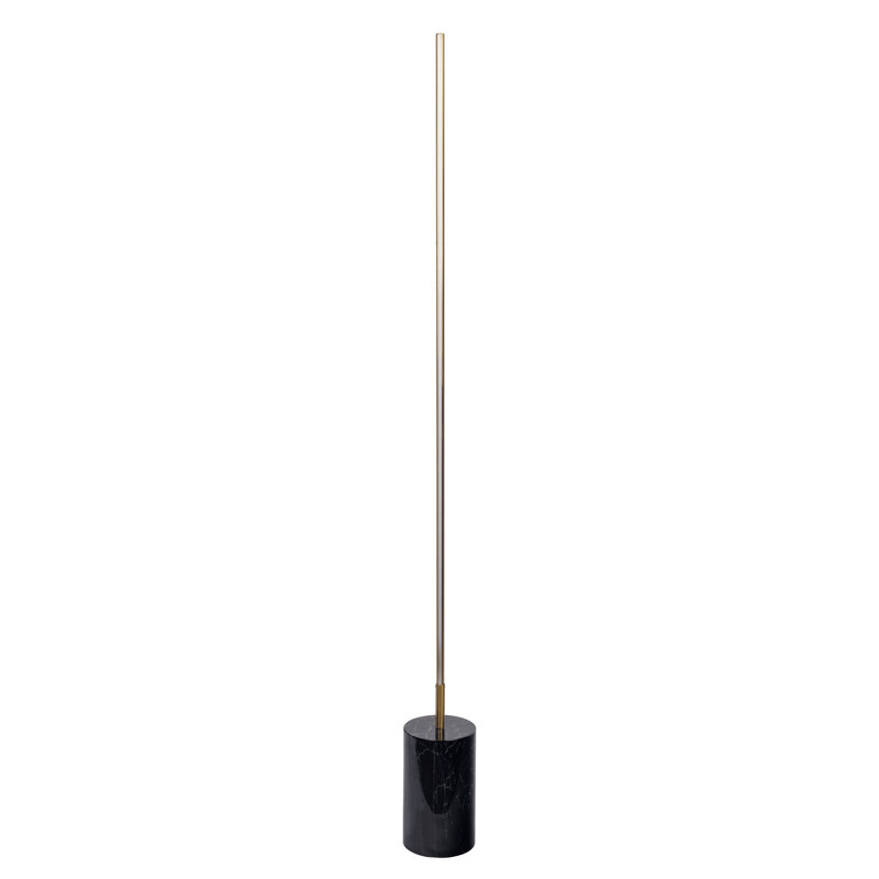 Prism Brassed Gold Led Floor Lamp With On/Off Switch Faux Marble Base