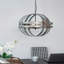 Lustre sphérique galvanisé à 4 lumières, luminaire suspendu industriel argent antique pour cuisine, salle à manger, vestibule, ampoule non incluse