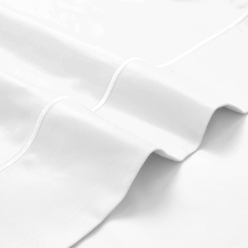 Embroidered Egyptian Cotton 1200 Thread Count Deep Pocket Sheet Set, Queen, White