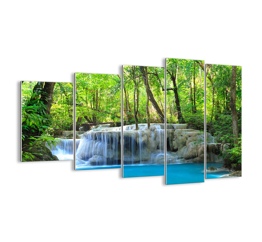 5-tlg. Glasbilder-Set - Fotografie „Drown in Turquoise and Green”