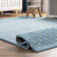 Tapis bleu clair en laine à rayures Clarita-1535630767