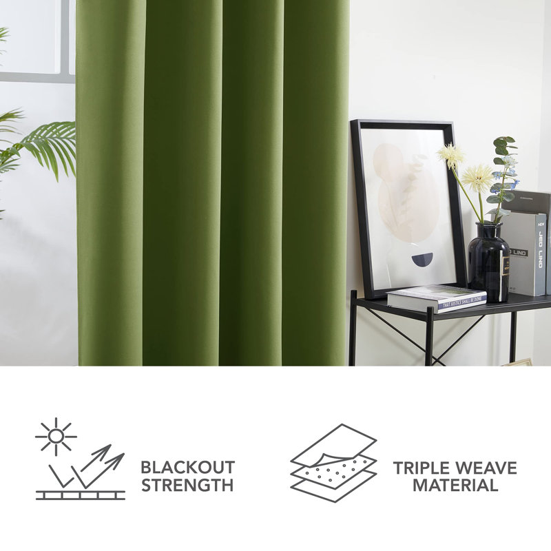 Blackout Curtain Pair, 55cm Width x 200cm Drop