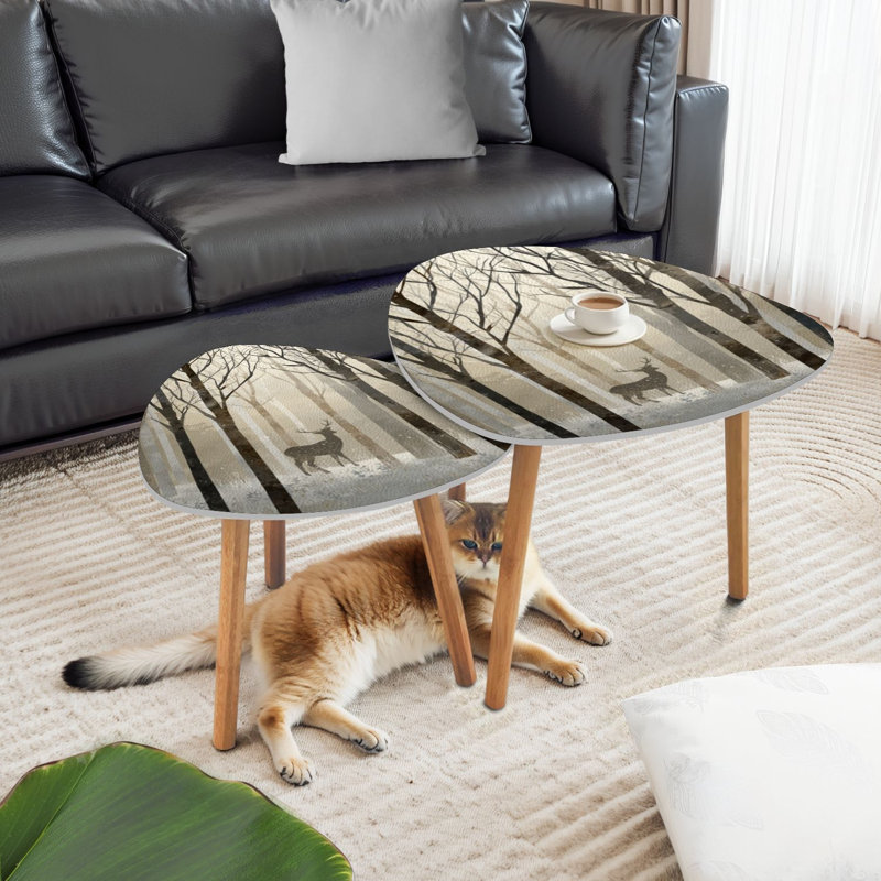 Ensemble de 2 tables basses gigognes Triangle