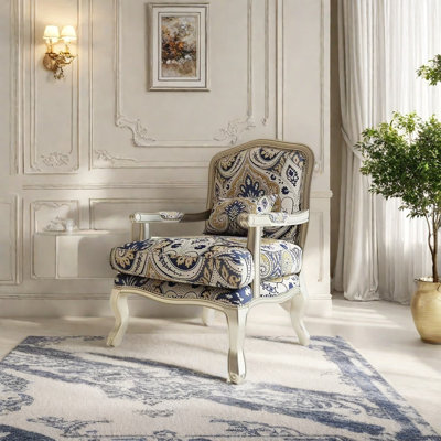 Chaise en tissu respirant durable avec structure en bois