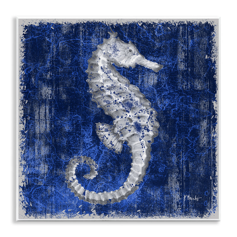  «Rustic Indigo Seahorse», art mural par Paul Brent