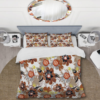 Brown Floral - Cabin & Lodge Duvet Cover Set