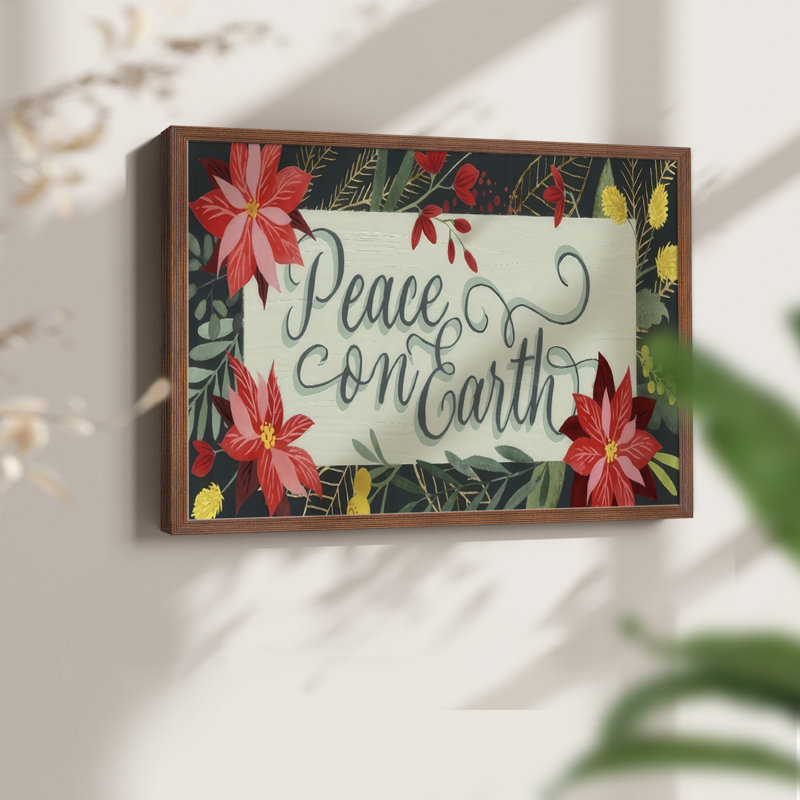«Bright Christmas Night Collection» - Reproduction encadrée - Restickable, H 16 po x l 20 po, Noyer