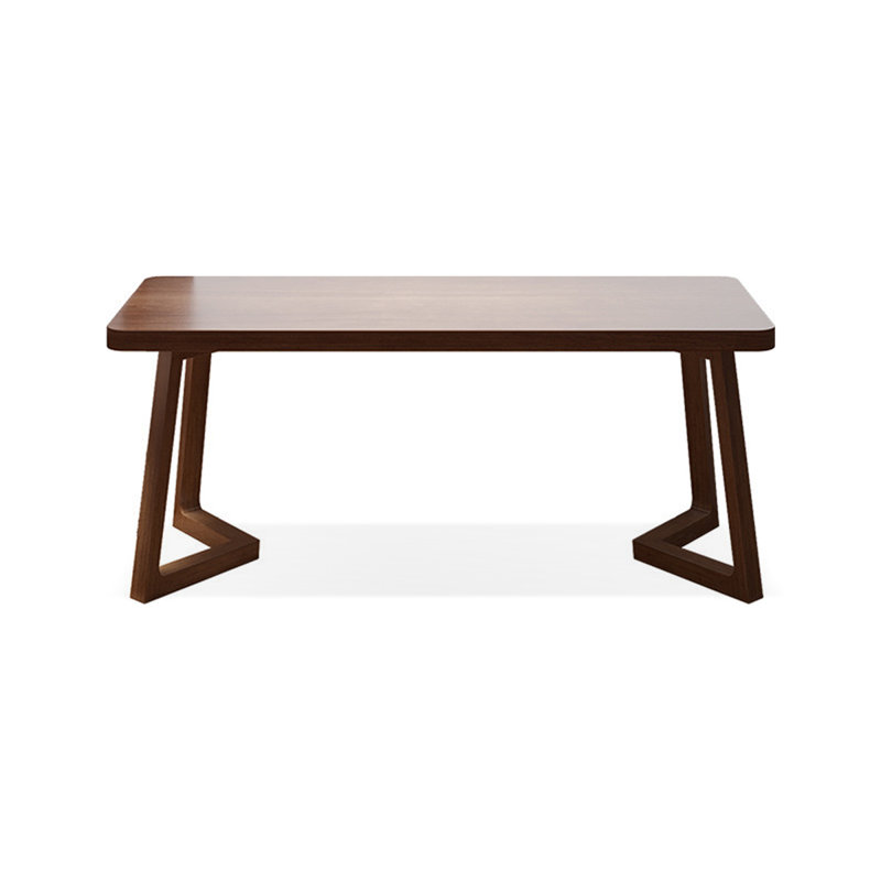 Light-walnut Rectangular Solid Wood Desk, 29.53" H x 86.61" W x 23.62" D