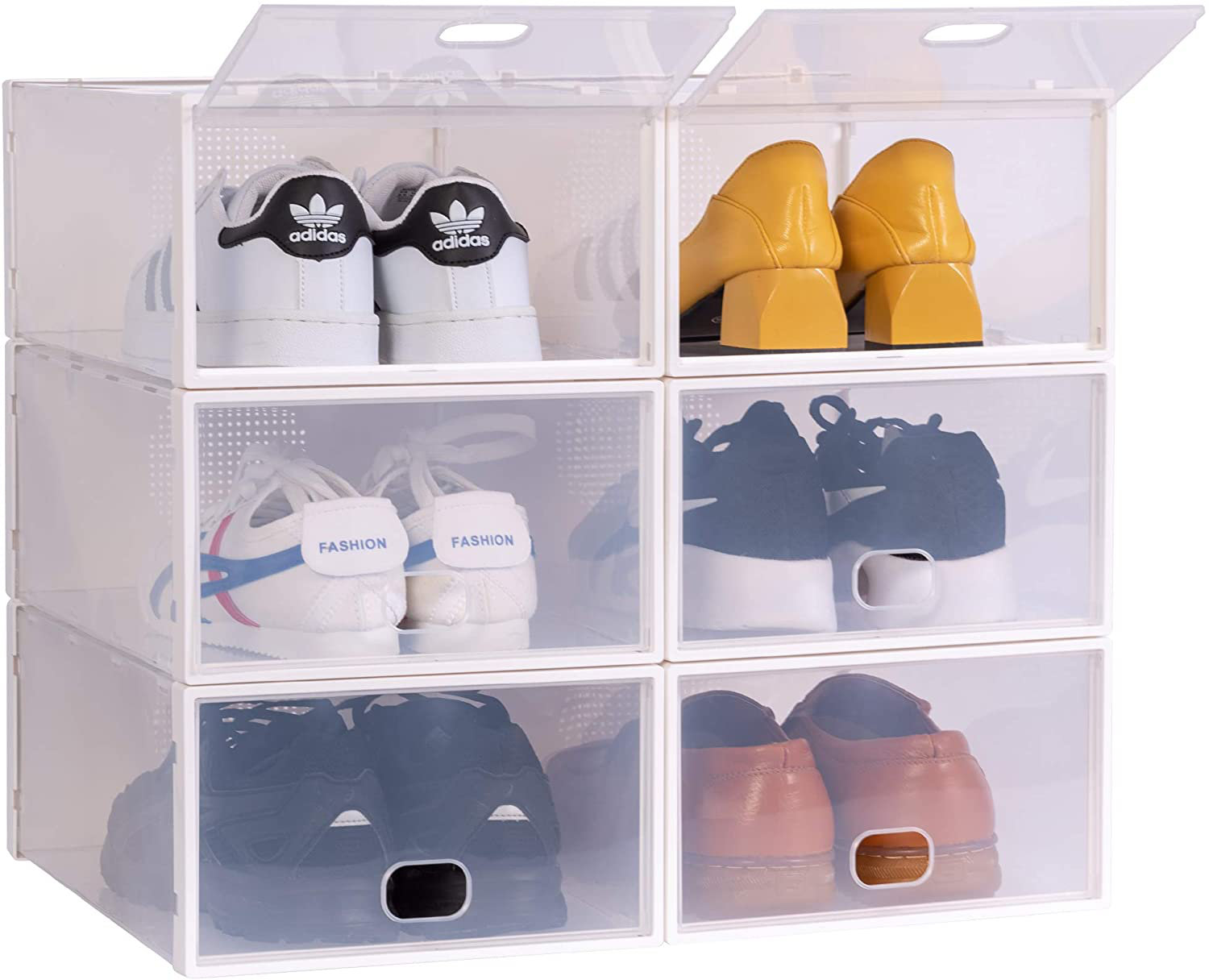 Rebrilliant 6 Pair Stackable Shoe Storage Box | Wayfair