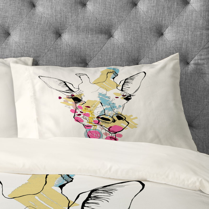 Casey Rogers Giraffe Colour Pillowcase, King