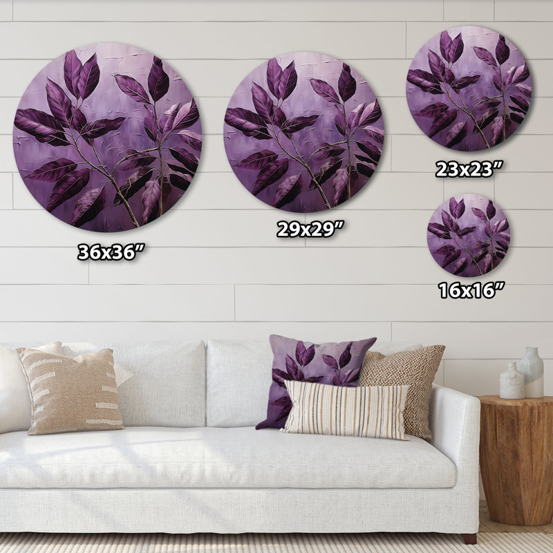 Whipton - Art mural floral rond en métal, H 16 po x l 16 po