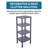 Plastic Modular Shelf Unit 4 Tiers, Grey-36010420