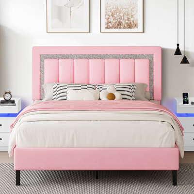 Ensemble de lit plateforme tapissier Diamond