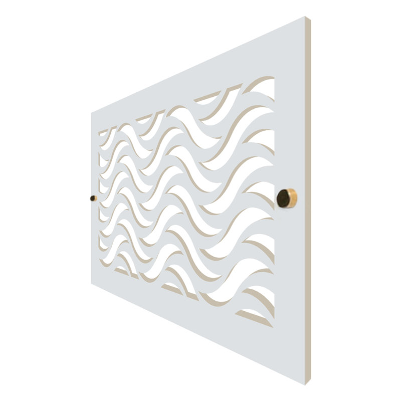 Registres muraux et de plafonds Stellar Air White avec vis en laiton - 2 x 12 (ouverture de conduit) 4 x 14 - Vagues