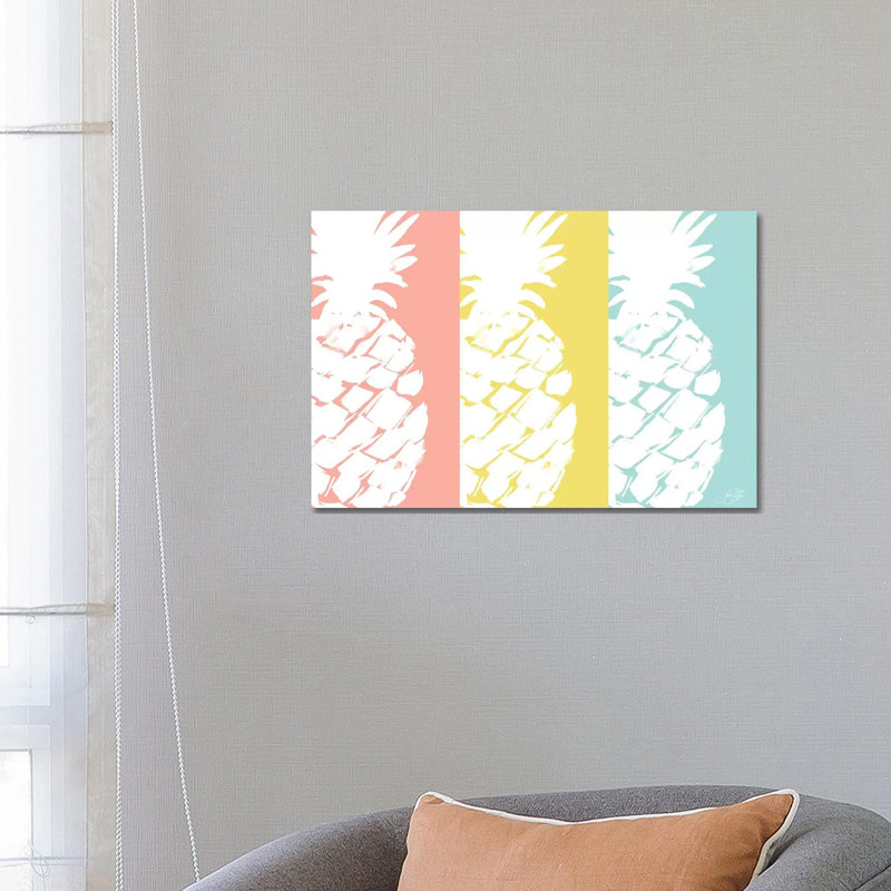 Trio d'ananas moderne, H 18 po x l 26 po x P 1,5 po