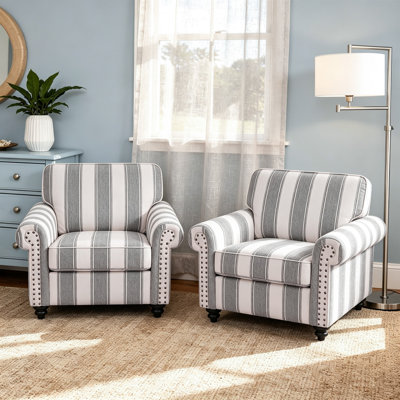 Upholstered Cotton Blend Armchair