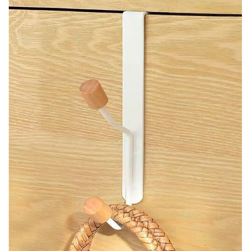 Crochet de suspension robuste au-dessus de la porte, blanc