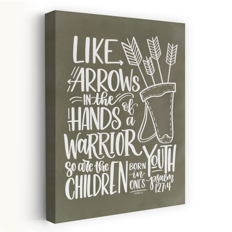 Arrows - Modern Farmhouse Children Arrows Scripture Psaume 1274 Warrior Green, H 16 po x l 24 po