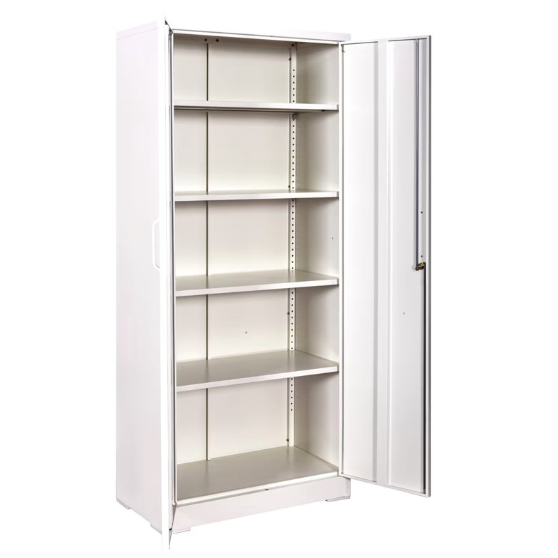 Armoire de rangement en métal robuste de 71 po avec portes verrouillables et 4 tablettes réglables, armoire en acier robuste pour garage