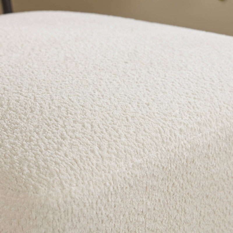 Autiana Boucle Upholstered Occasional Accent Slipper Chair, Cream