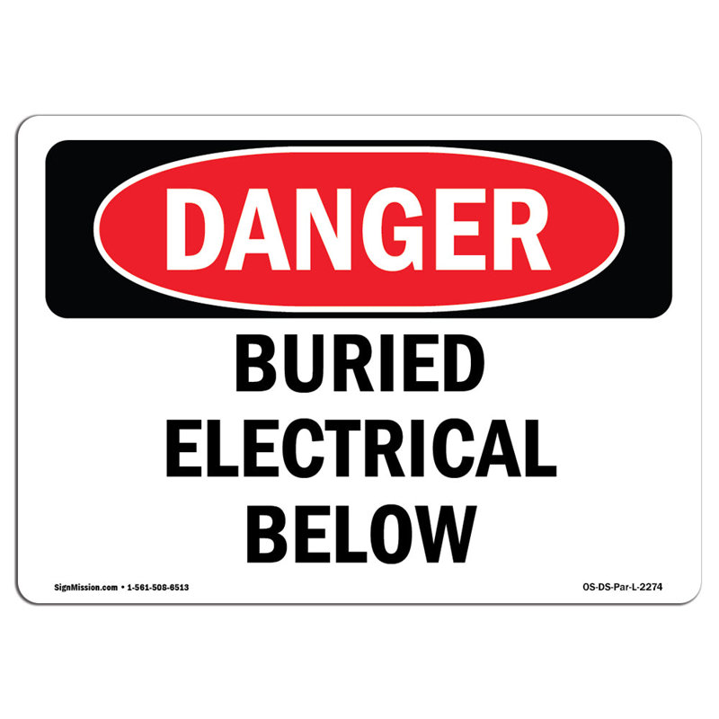 Buried Electrical Below Sign, 12" H x 18" W x 0.1" D