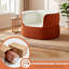 Canapé simple désossé semi-entouré orange et blanc, canapé cylindrique moderne en faux cuir de mouton doux