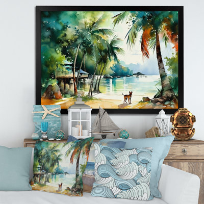 Dog On The Beach - Dog Canvas Prints