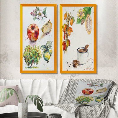 «Set of Apple Botanist II», ensemble de 2 impressions sur toile