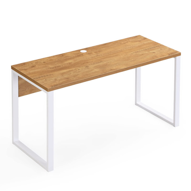 Annmary Metal Base Writing Desk, Natural