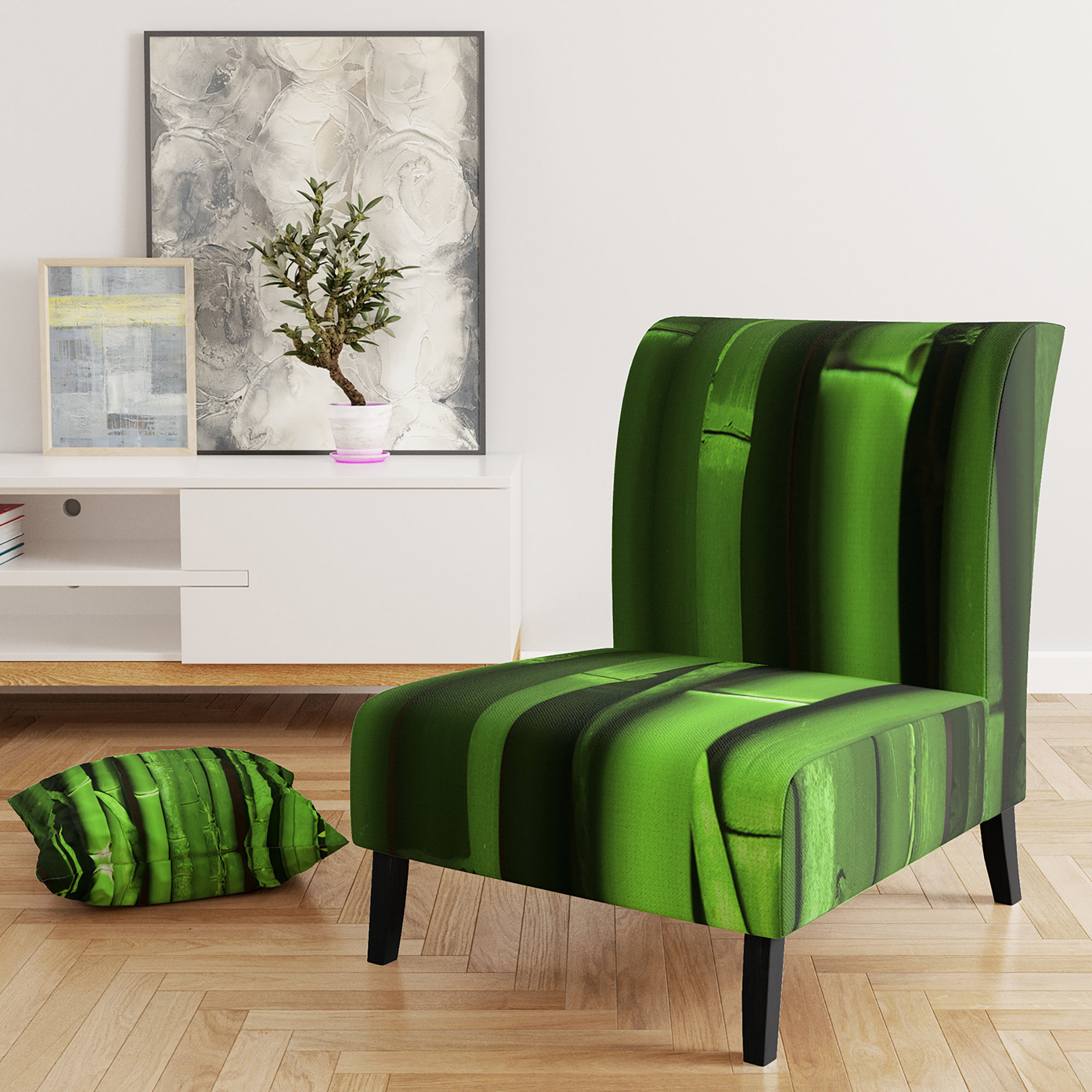 Green best sale slipper chair