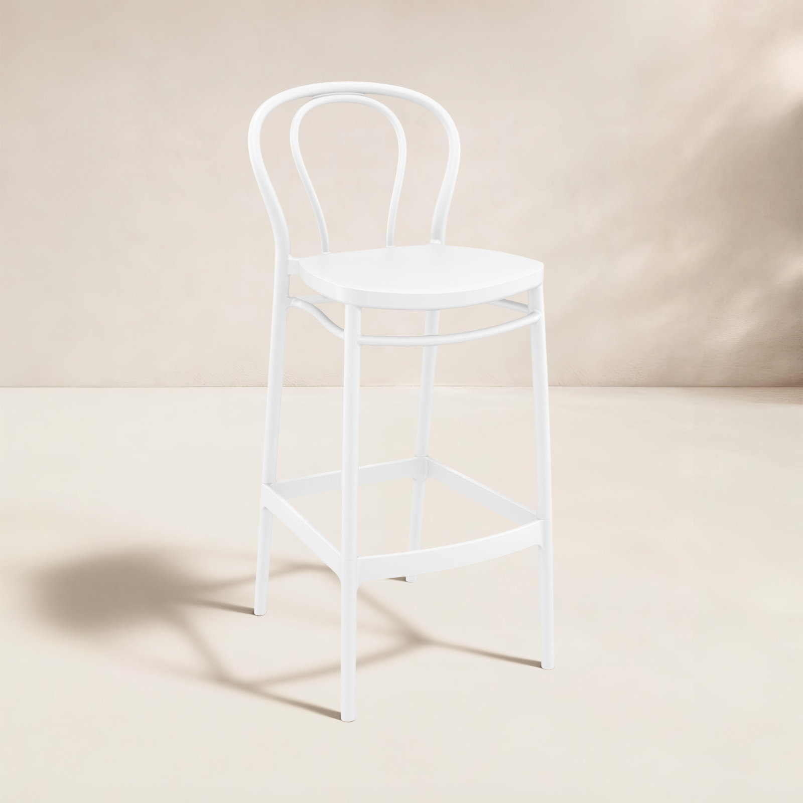 Sparks Patio Bar Stool, White, Bar Stool (29.5" Seat Height)