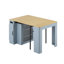 Table de salle à manger extensible avec 3 rallonges amovibles, lumière DEL et prise de courant-129209370