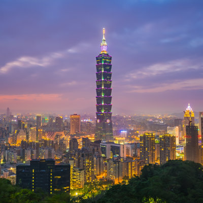 Taipei Skyline by Orpheus26 - Wrapped Canvas Print