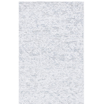 Tapis gris abstrait en polyester touffeté à la main