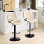 Chaises de bar pivotantes à 360 ° en cuir noir noyer et en bois cintré noyer Mid-Century pour îlot de cuisine / salle à manger / café-1564211778