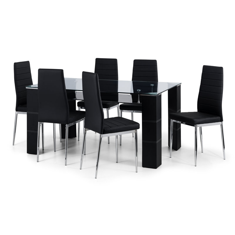 Ari Glass Top Metal Base Dining Table