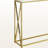 Jesse Tempered Glass Accent Table With Gold X-Design Metal Leg, 32.01" H X 42.11" W X 11.75" D